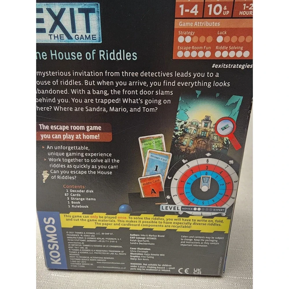 EXIT The Game The House of Riddles  New Open‎ Box